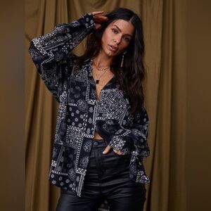 12th Tribe Ashland Black Paisley Button Up